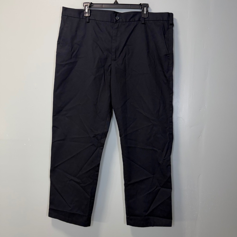 IZOD American Chino Mens 40x30 Slim Fit Navy Blue Flat Front Pants